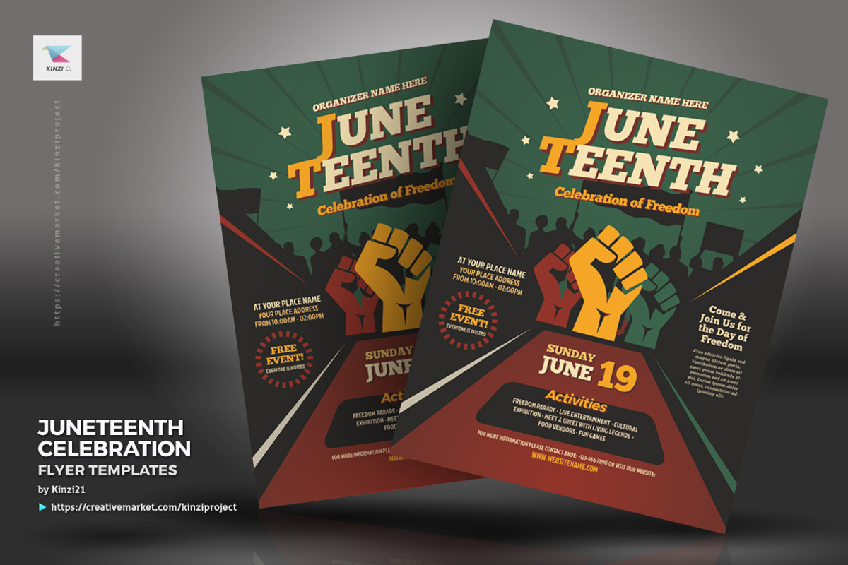 Juneteenth Celebration Flyers, a Flyer Template by kinzi21 (Photo 4 of 4)