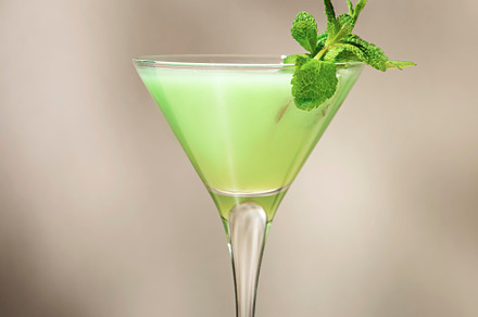Grasshopper green alcoholic cocktail drink with mint liqueur, cr, a Food & Drink Photo by 5PH