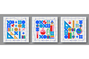 Geometric study pattern on grid, an Education Illustration by art PVP - market