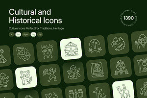 1390 Cultural and Historical Icons, an Outline Icon by Prosymbols