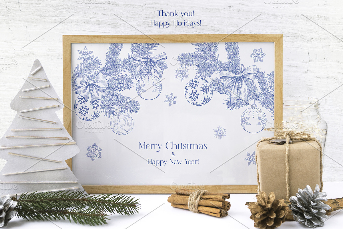 Hand drawn Christmas Toile set, an Object Illustration by ON_lineart_store (Photo 10 of 10)