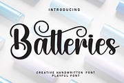 Batteries | Script Font, a Handwritten Font by Scratchones (Thumbnail 1 of 9)