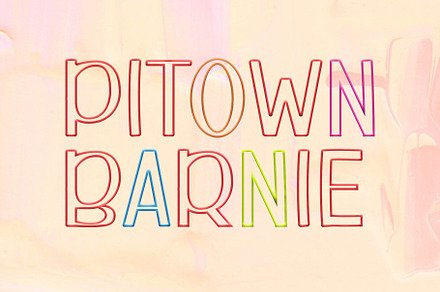 Pitown Barnie - Hollow Font, a Serif Font by ivan_artnivora