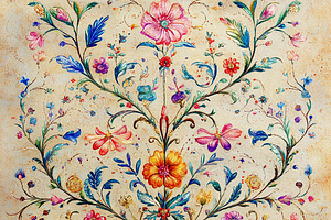 Vintage Floral Embroidery Pattern