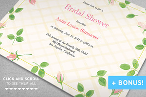 "Garden Rose" Bridal Shower Set