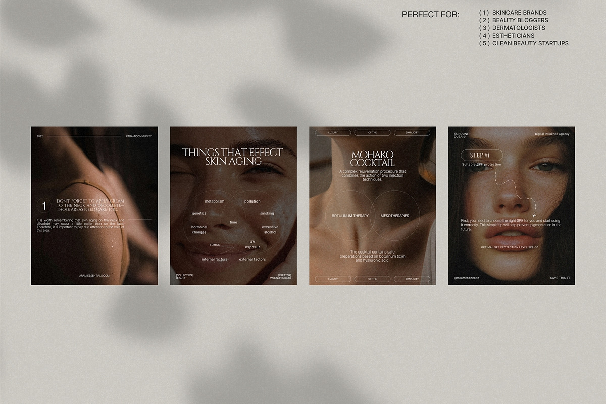 Skincare Post Templates for Canva preview 2