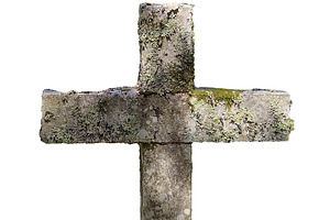 Antique stone christian cross isolated photo, an Arts & Entertainment Photo by DanFLCreativo