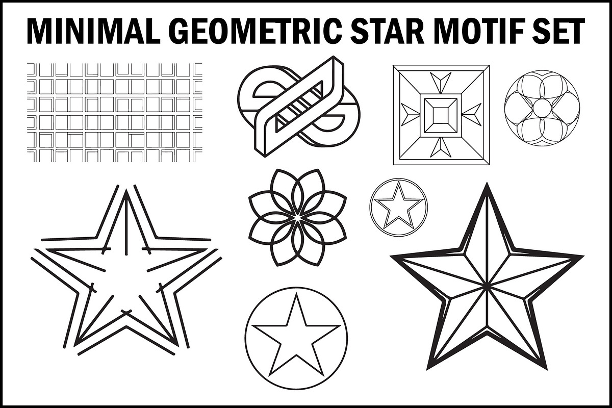 Minimal Geometric Star Motif Set, a Graphic by balal (Photo 1 of 3)