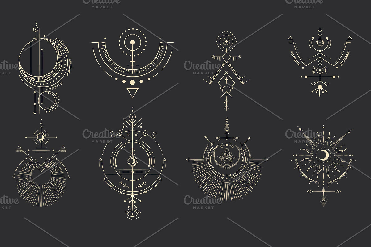 Space Symbols Set, an Illustration by Chikovnaya