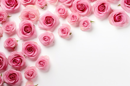 Beautiful pink roses on white backgr, a Photo by Iftikhar Alam