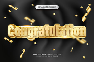 Congratulation 3D Editable Text, a Layer Style Add-On by Md Jahidul99