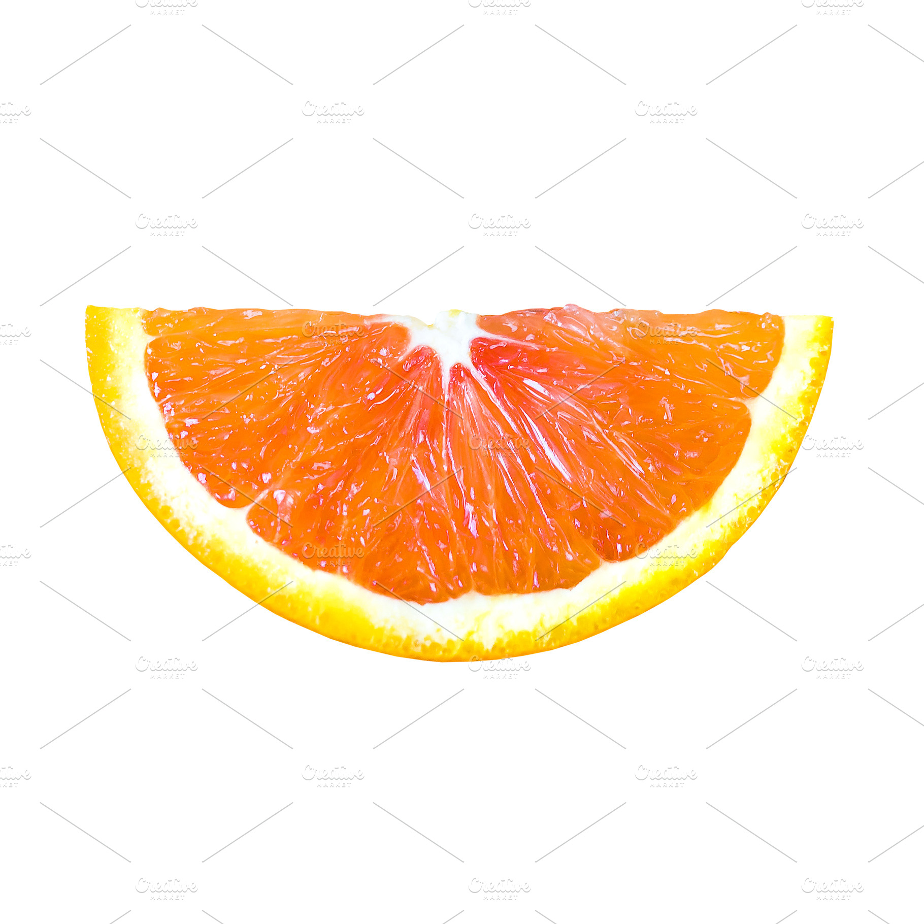 Red orange fruit slice isolated, a Food & Drink Photo by BOOCYS