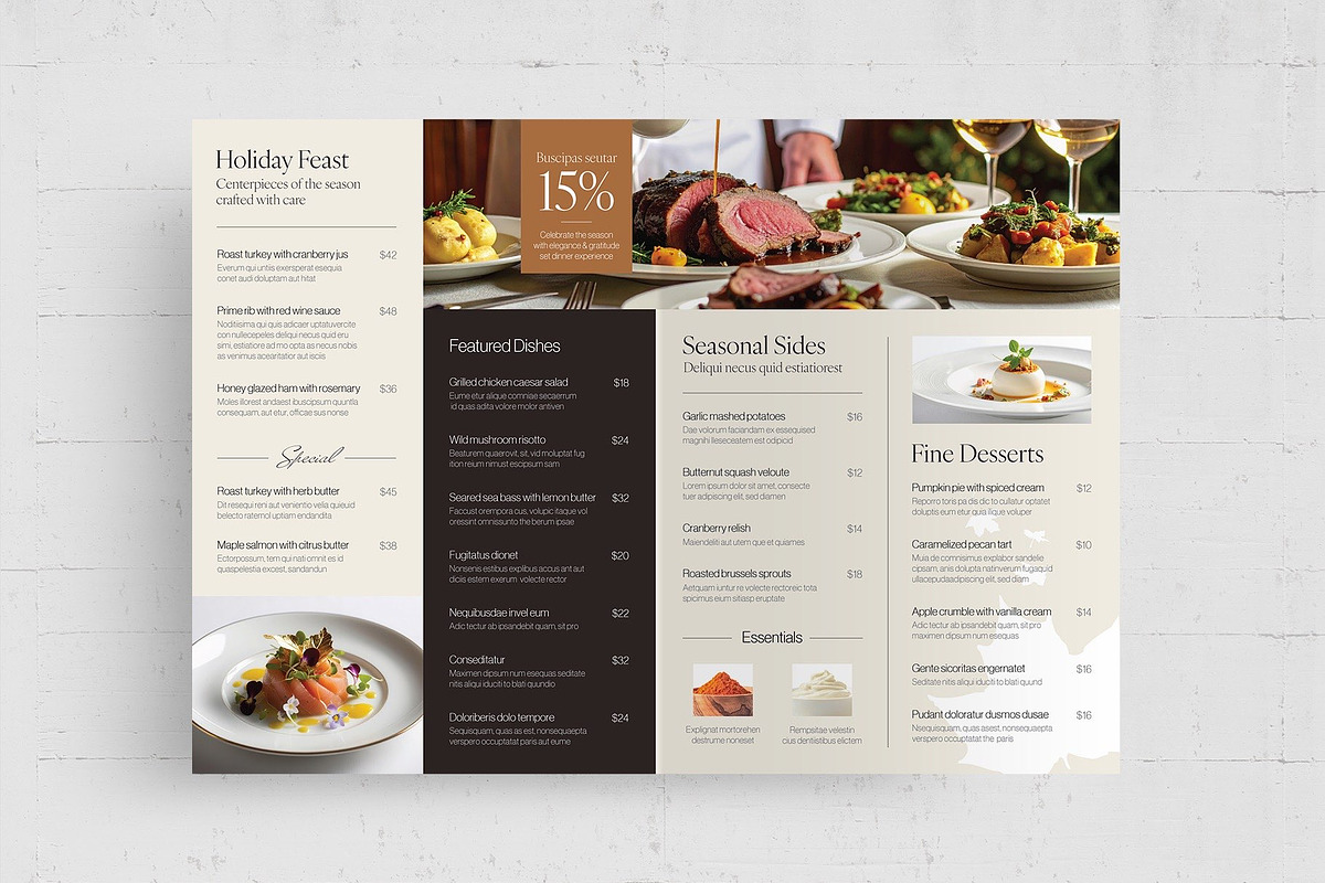 Thanksgiving Dinner Menu Template, a Flyer Template by BrandPacks (Photo 3 of 5)