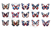 35 Patriotic Butterfly Art Bundle, a Decorative Illustration by Art Paradise Studios (Thumbnail 3 of 8)