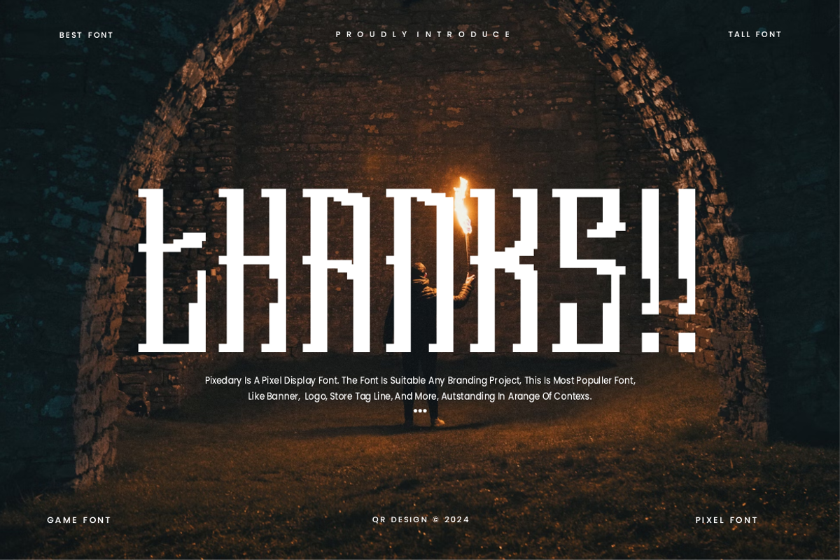 Pixedary - Pixel Font, a Serif Font by QR Design Studio (Photo 6 of 6)