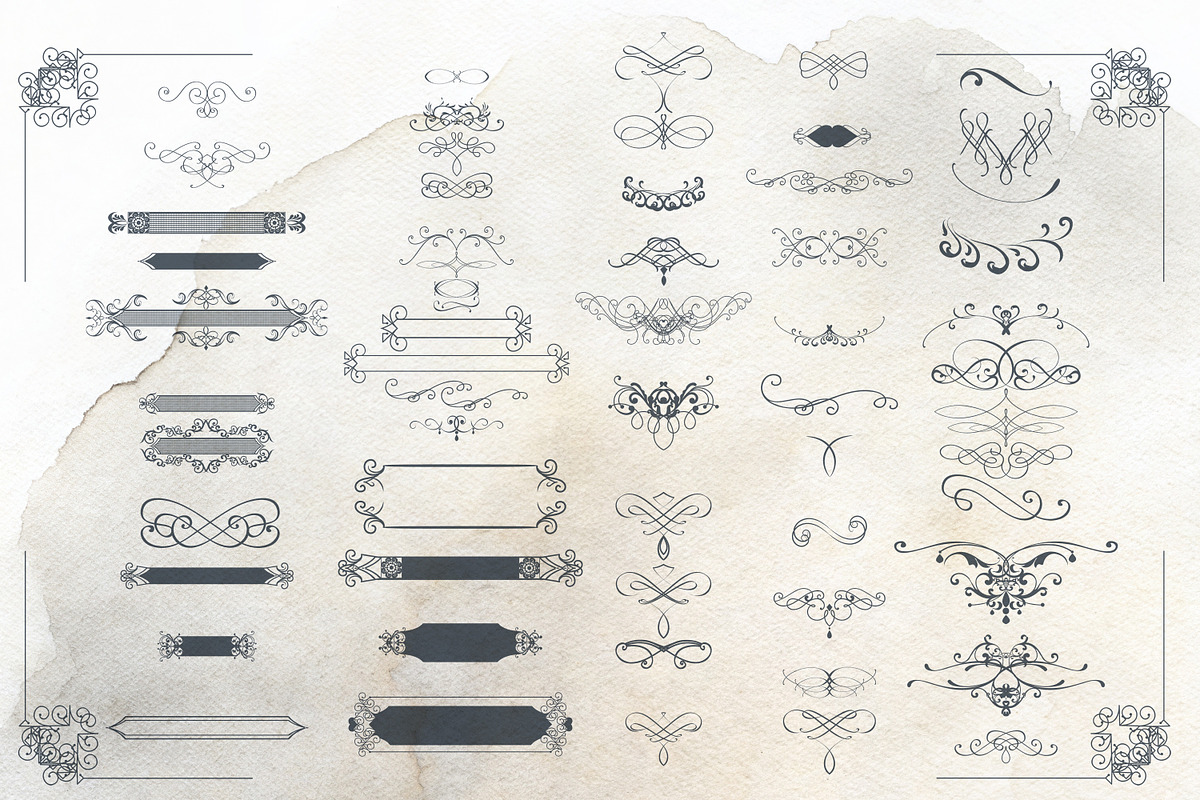 Bundle of vector vintage flourishes, an Object Graphic by FleurArt (Photo 5 of 19)