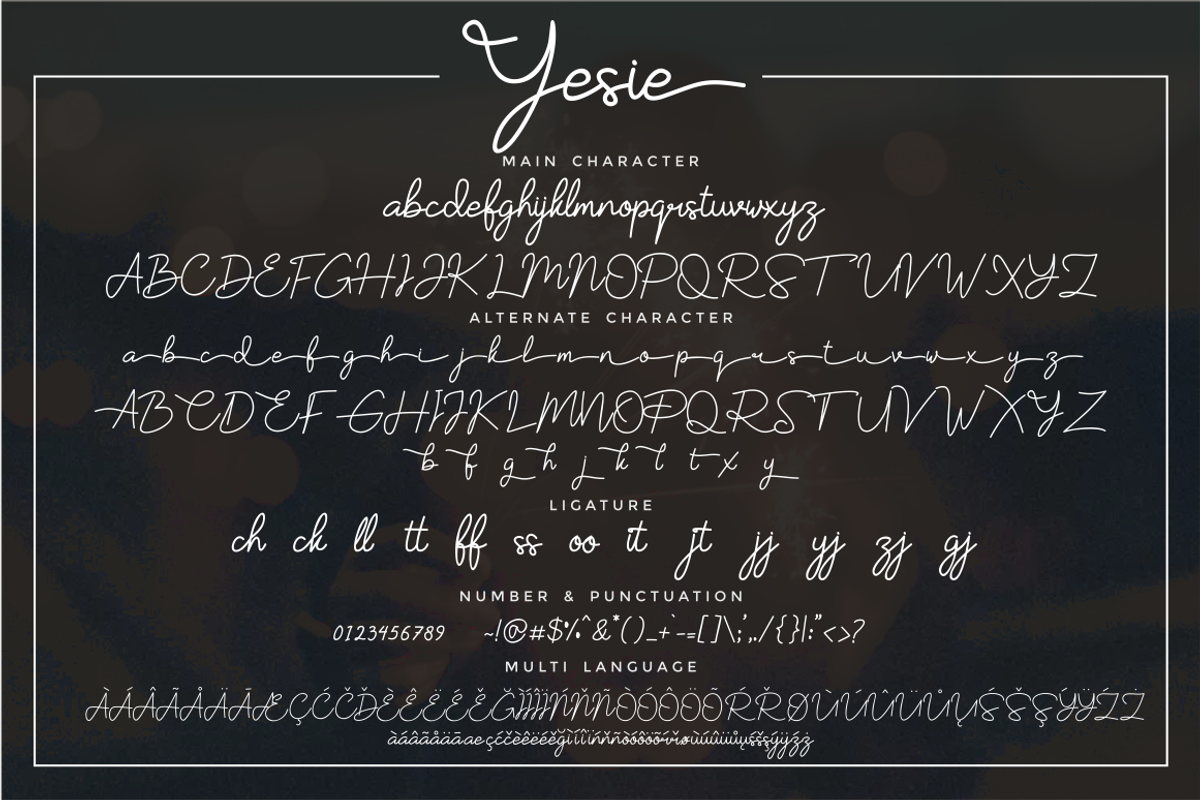 Yesie - Monoline Cursive Script Font preview 3