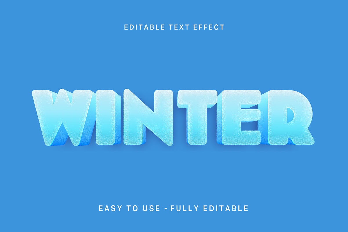Winter Ice Bold 3D Text Effect