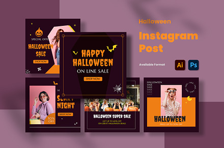 Halloween Instagram Post, a Social Media Template by MikroType Std