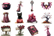 Watercolor Burgundy Halloween Clipar, an Illustration by Designworld (Thumbnail 3 of 5)