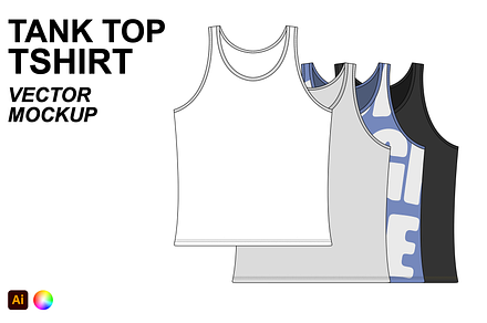 Tank Top Tshirt Flat Vector Mockup