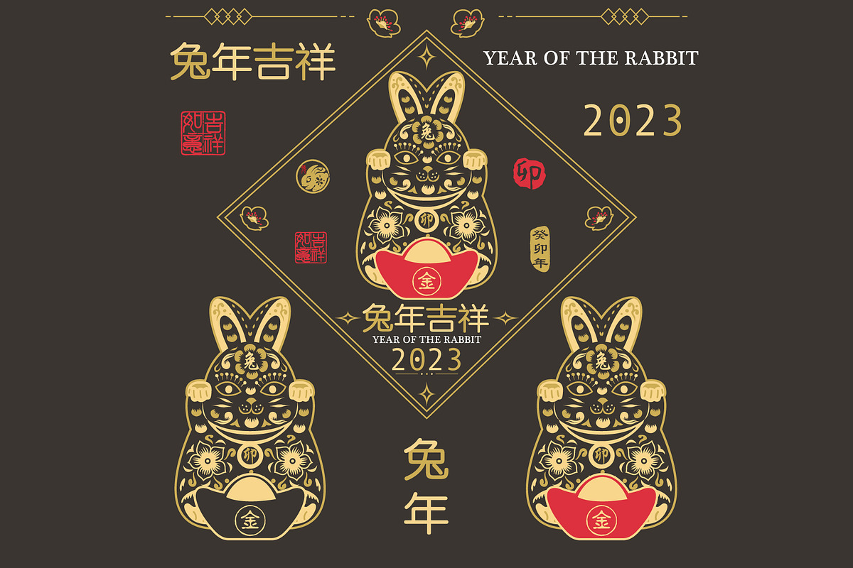 Gold Rabbit Chinese Lunar Year 2023, an Animal Illustration by YenzArtHaut (Photo 5 of 5)