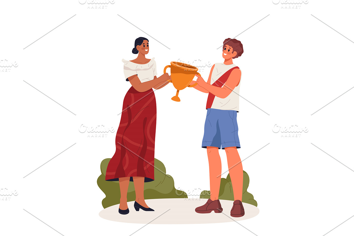 Winner award ceremony or gold cup, a Person Illustration by Elegant Solution