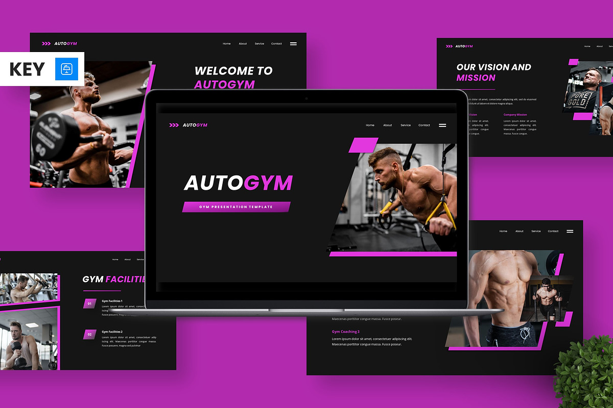 Autogym - Keynote Templates, a Presentation Template by Deepslide Studio (Photo 1 of 6)