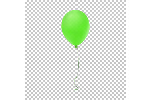 Realistic green balloon icon.