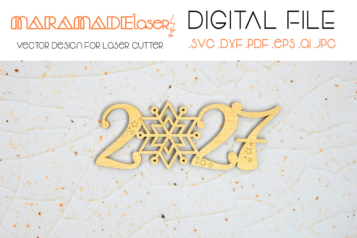 2027 Vector File for Laser Cutter., an Object Graphic by MaramadeLaser (Photo 1 of 5)