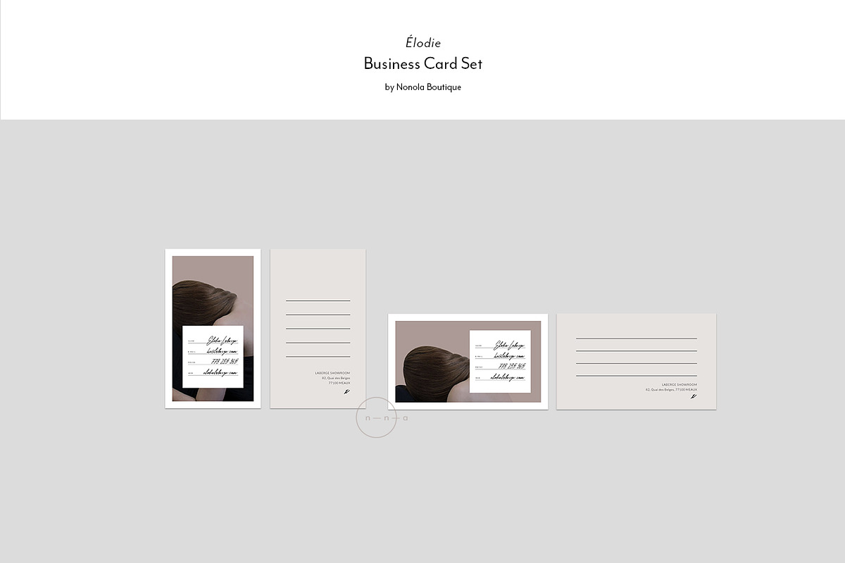 Set of 2 Business Cards • Élodie, a Business Card Template by Nonola (Photo 4 of 4)