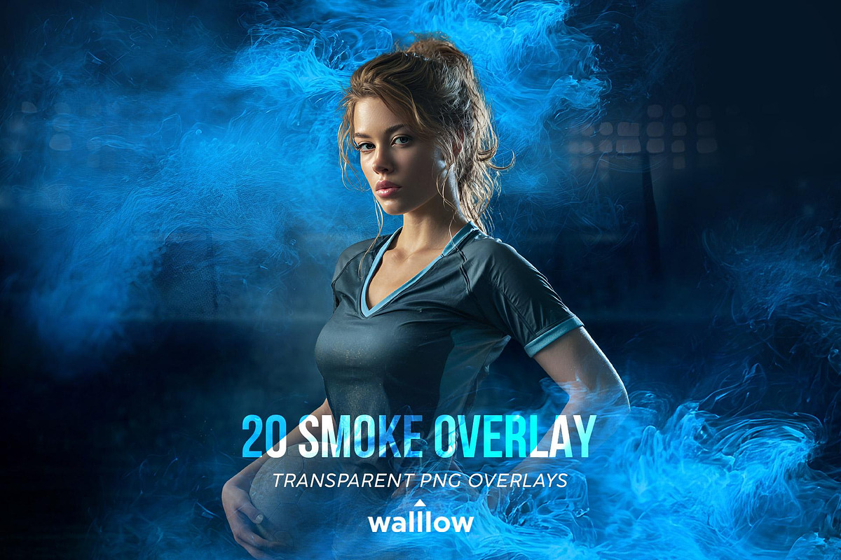 Blue Smoke Transparent PNG Overlays, a Layer Style Add-On by Walllow Creatives (Photo 3 of 6)