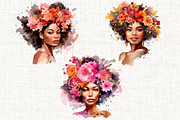 Watercolor Floral Girl Cliparts, a Person Illustration by Mash Mash Stickers (Thumbnail 3 of 9)