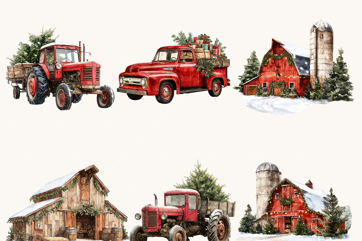 Cozy Barn Christmas Clipart Bundle, a Seasonal Illustration by Design Scotch (Photo 6 of 8)
