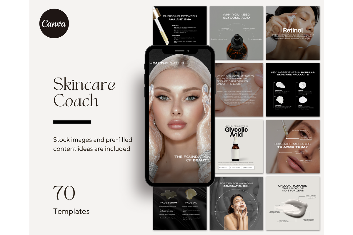 Skincare Instagram Templates - Canva, a Social Media Template by ...