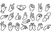 Hand Gesture Line Art Set, an Illustration by designvectx (Thumbnail 1 of 3)