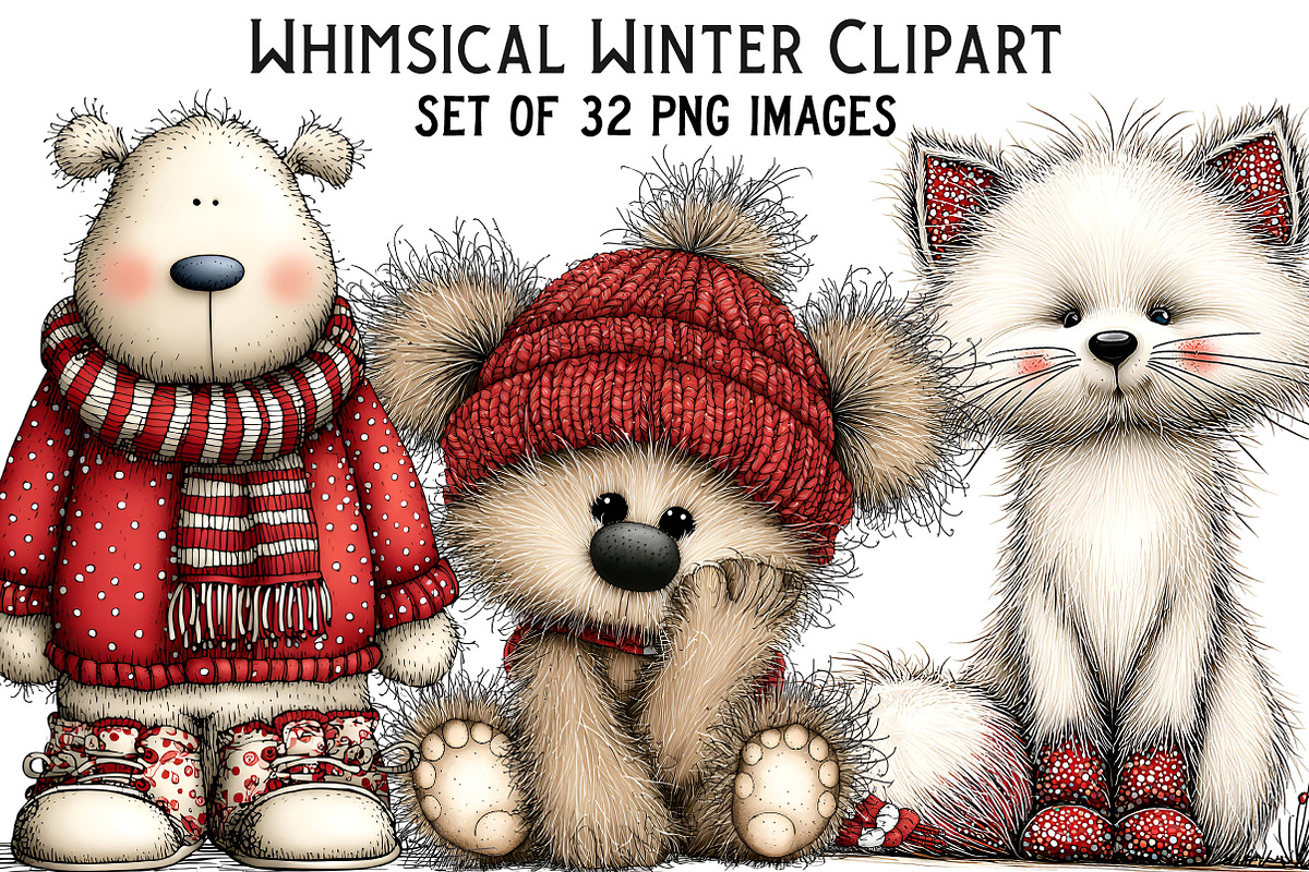 Whimsical Winter Clipart Bundle, an Illustration by Craft Nest (Photo 1 of 9)
