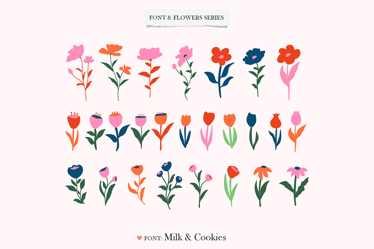 Quirky Handwritten Font Cute Flowers, a Handwritten Font by Kaya Fonts (Photo 12 of 32)