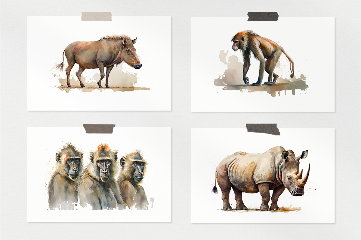 Safari Watercolor Collection, an Animal Illustration by artsy-fartsy (Photo 10 of 13)
