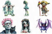 Halloween Zombie Clipart, an Illustration by OK Design (Thumbnail 2 of 5)
