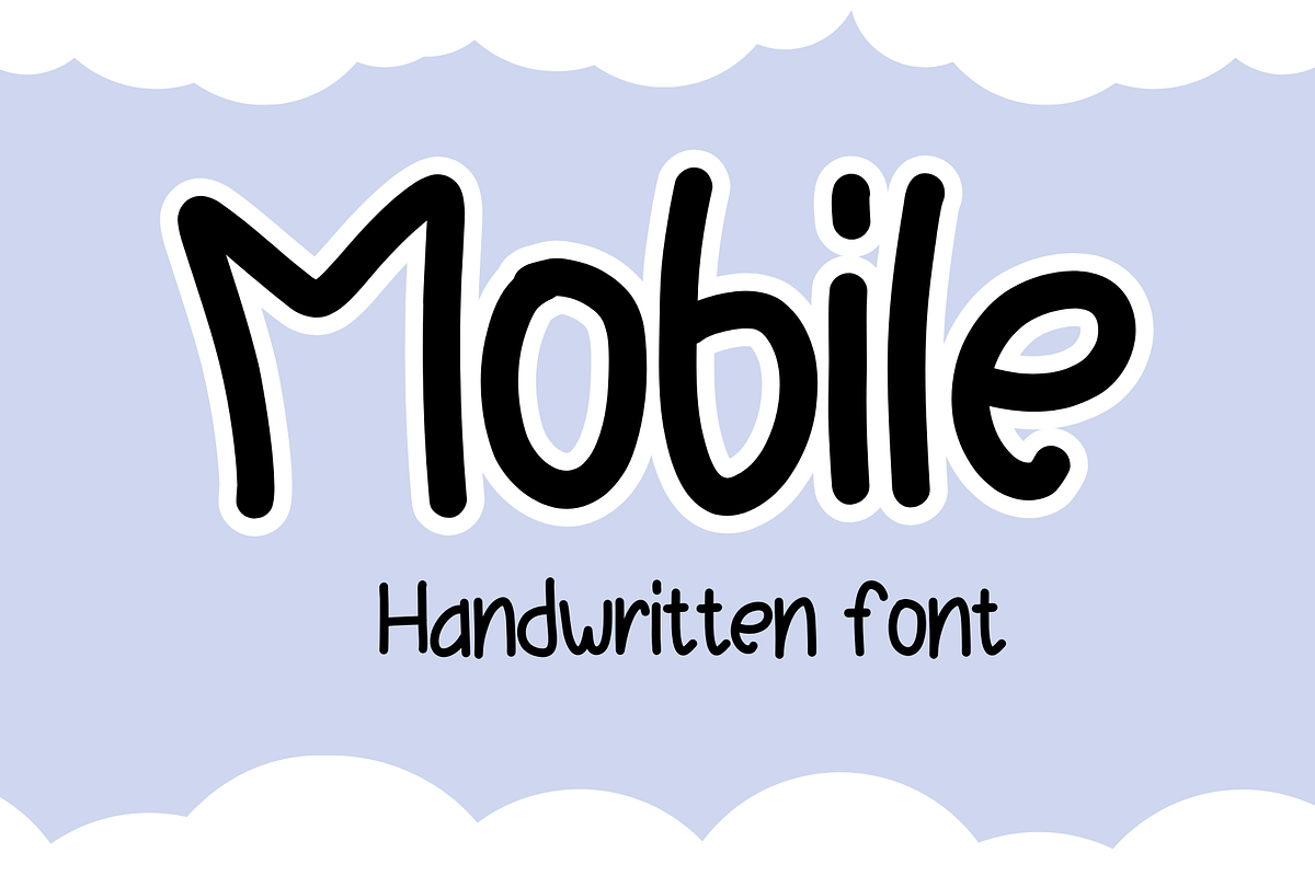 Mobile| Handwritten font, a Handwritten Font by Sirinart