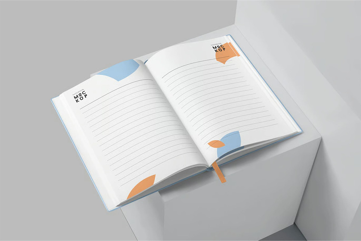 6 Notebook Mockups, a Product Mockup by megostudi0 (Photo 3 of 8)