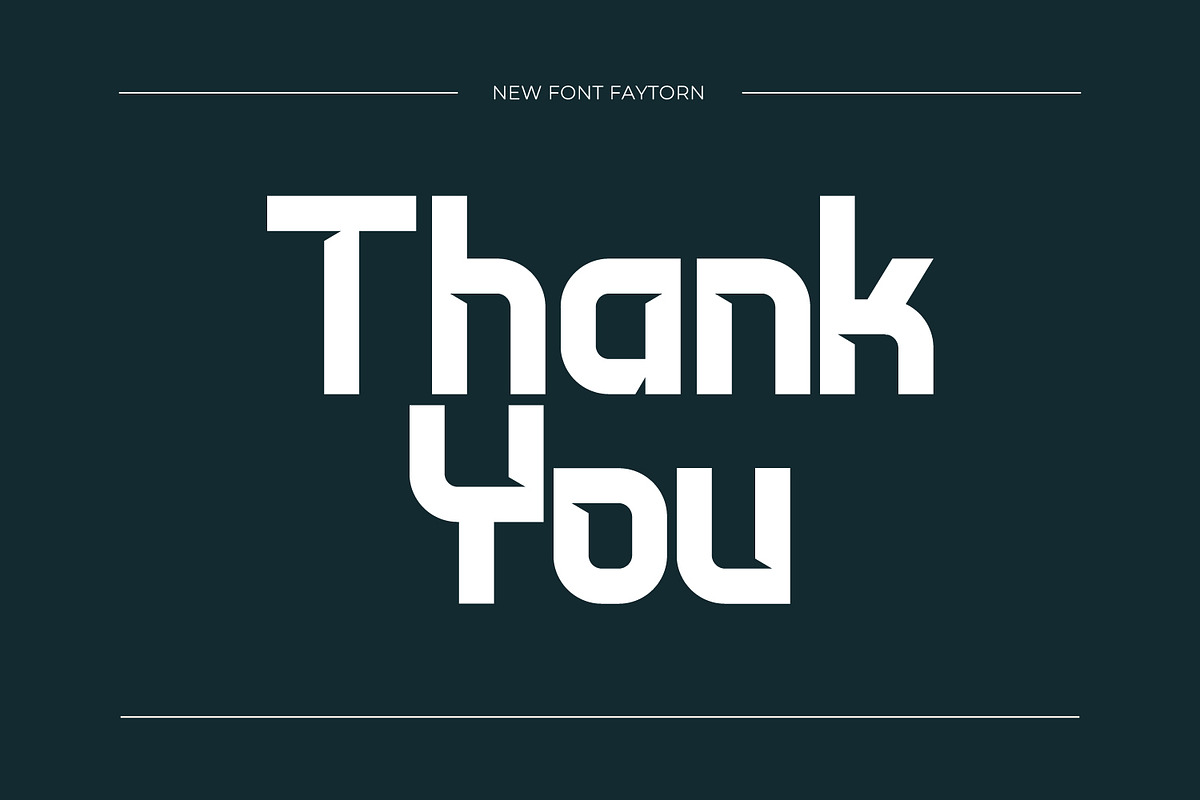 Faytorn - Futuristic Display Font, a Sans Serif Font by Rishsketch (Photo 15 of 15)