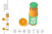 Orange juice Bottle Mock up, a Packaging Mockup by akropol (Thumbnail 4 of 6)