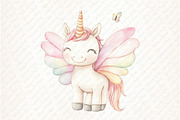 Watercolor Cute Unicorn Clipart, an Illustration by Watercolor design (Thumbnail 8 of 11)