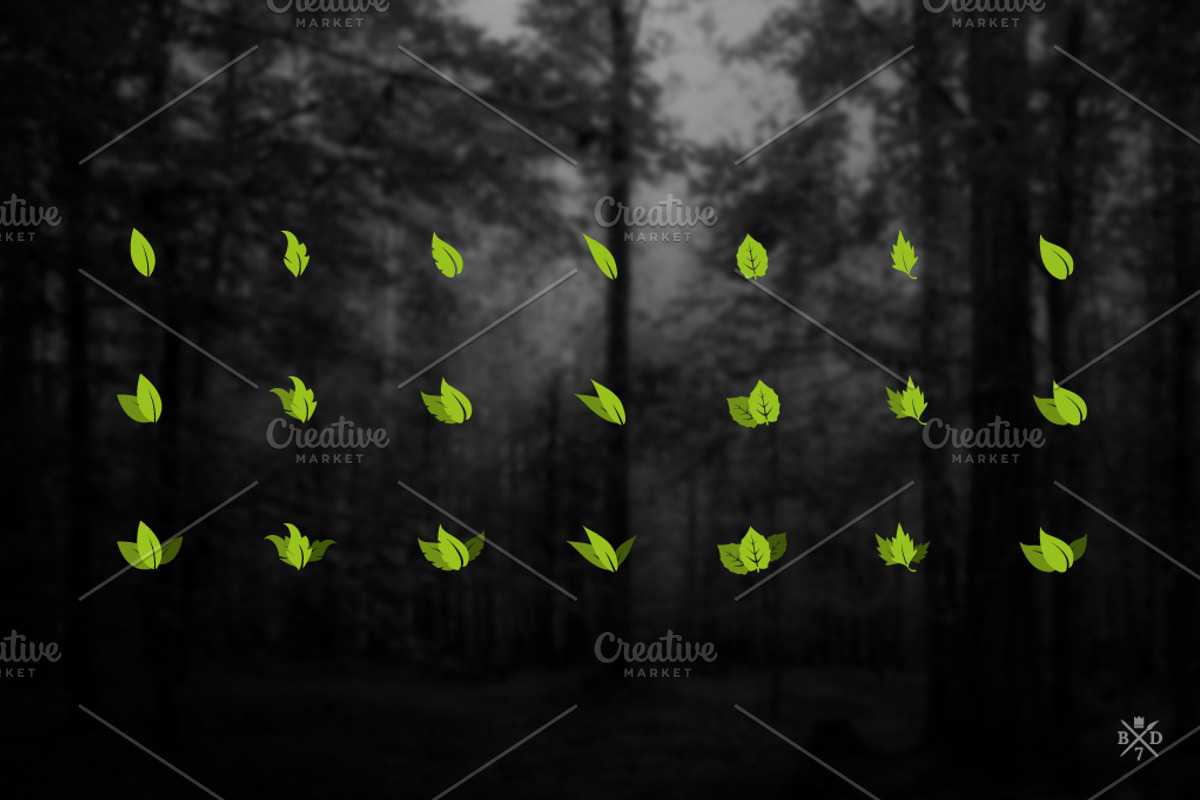 Green Leaves - 84 vector icons preview 3