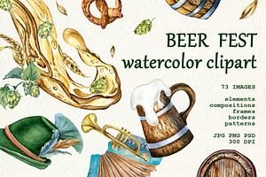 Beer festival watercolor collection