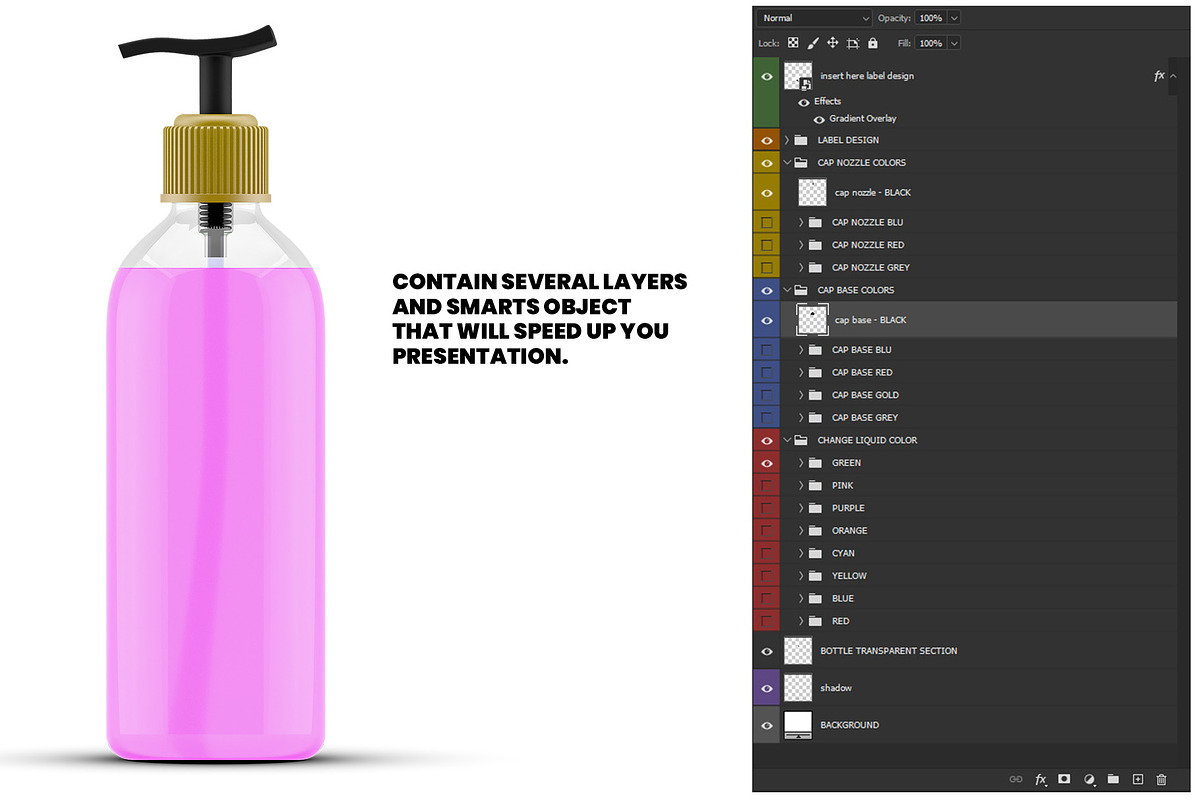 Hand Sanitizer Bottle Mockup, a Packaging Mockup by Illusiongraphic (Photo 9 of 9)