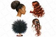 Hair Clipart, Long Hair, Natural, an Illustration by DreamPrint404 (Thumbnail 3 of 3)
