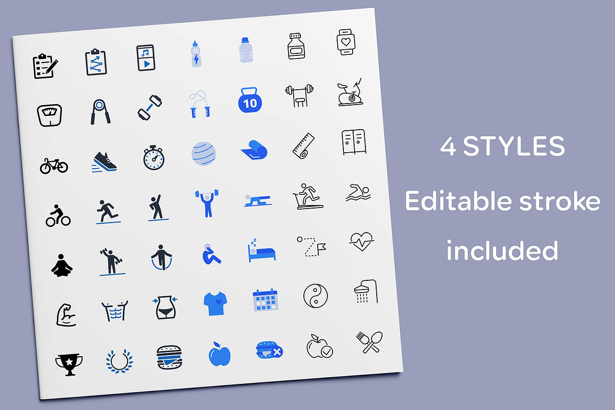 Fitness Icons, a Solid Icon by minhm2m (Photo 1 of 6)
